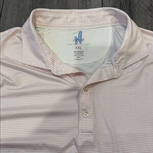 johnnie-O Light Pink Striped Polo Shirt - XXL